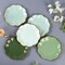 Summer Sage Green Party Plates Gradient Green Dessert Paper Plates 7inch Gold Foil Scalloped Edge Disposable Cake Plates (24, Sage Green)